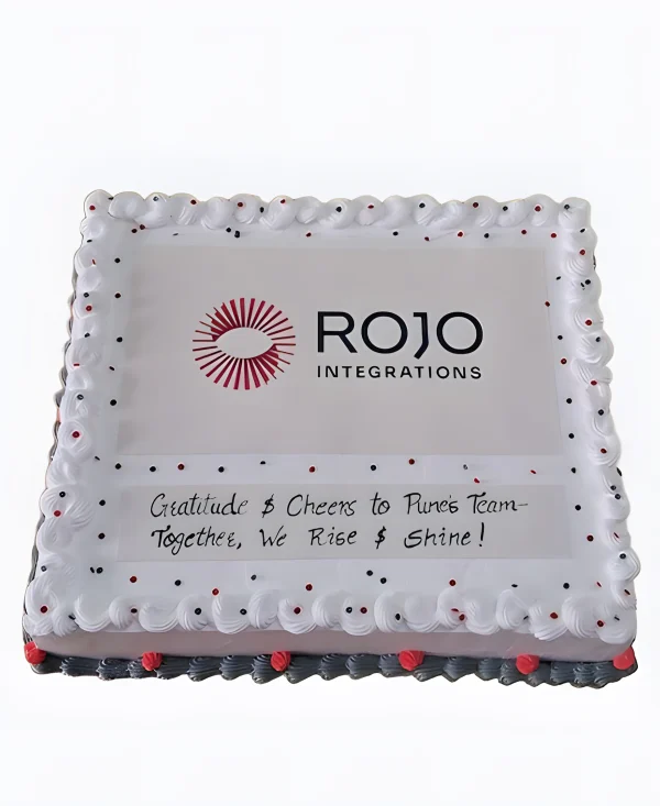 Корпоративный торт квадратный с посыпкой Фото