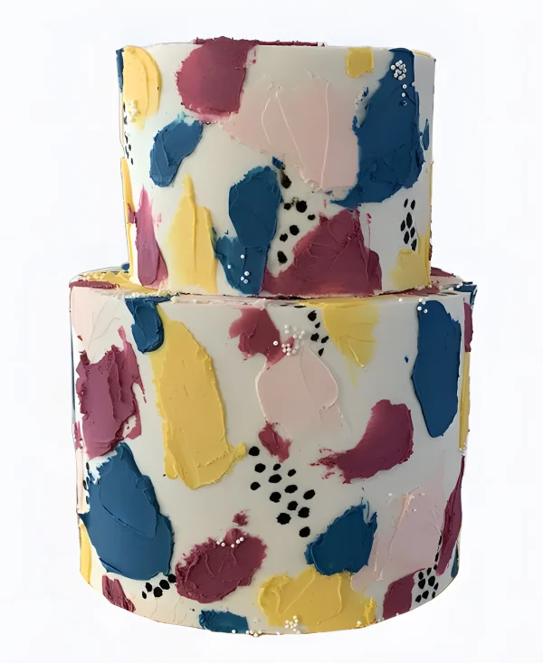 Корпоративный торт Разноцветные мазки Фото
