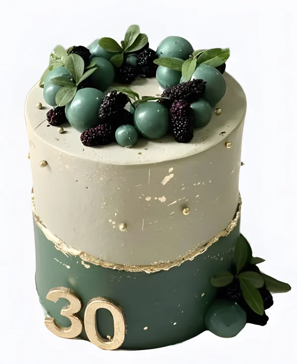 Корпоративный торт с ежевикой и шарами Фото