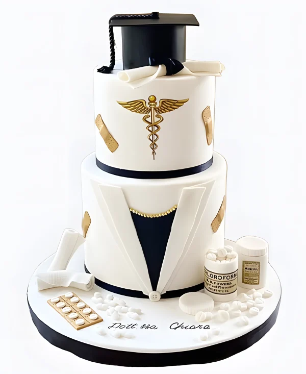 Корпоративный торт с таблетками и пластырями Фото