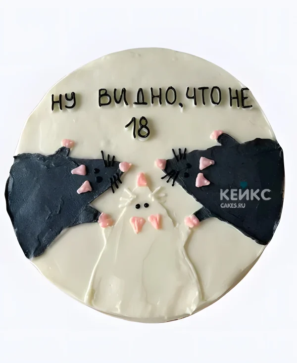 Красивый белый бенто-торт с крысками Фото