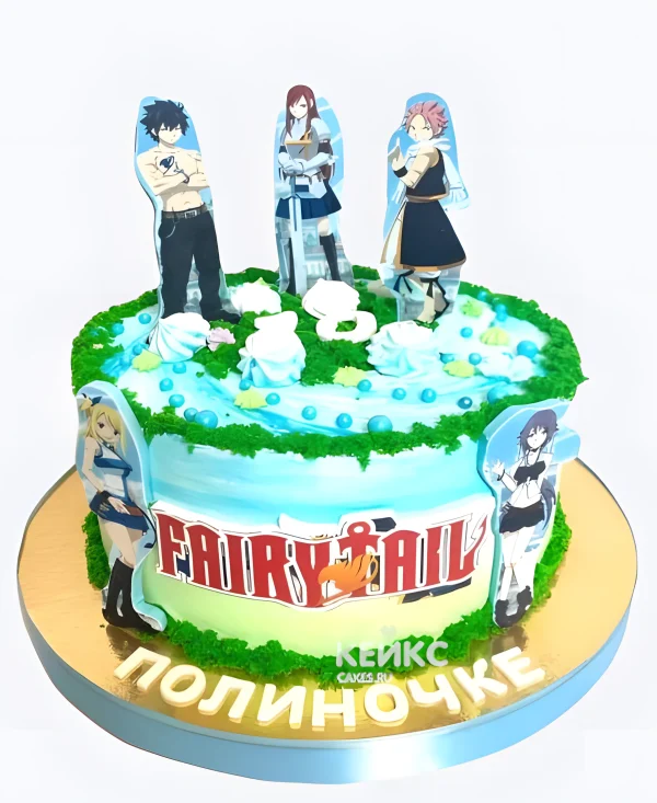 Красивый торт на день рождения аниме Хвост Феи Фото