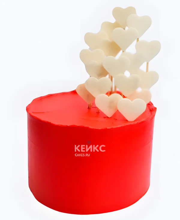 Красный торт на день Святого Валентина Фото