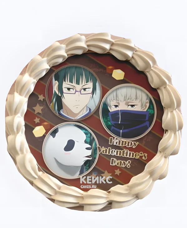 Кремовый торт на день рождения аниме Магическая битва Фото