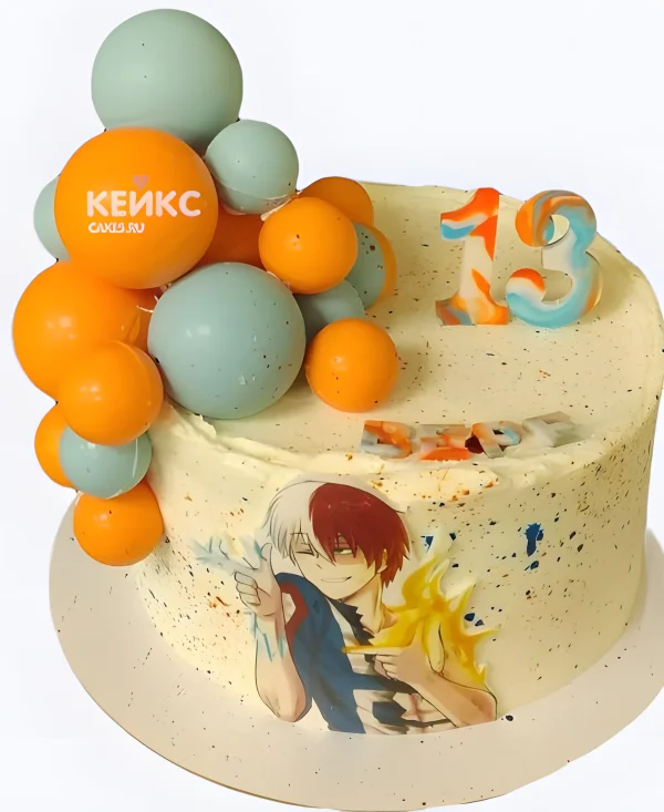 Торт на день рождения с фотопечатью аниме My Hero Academia Фото
