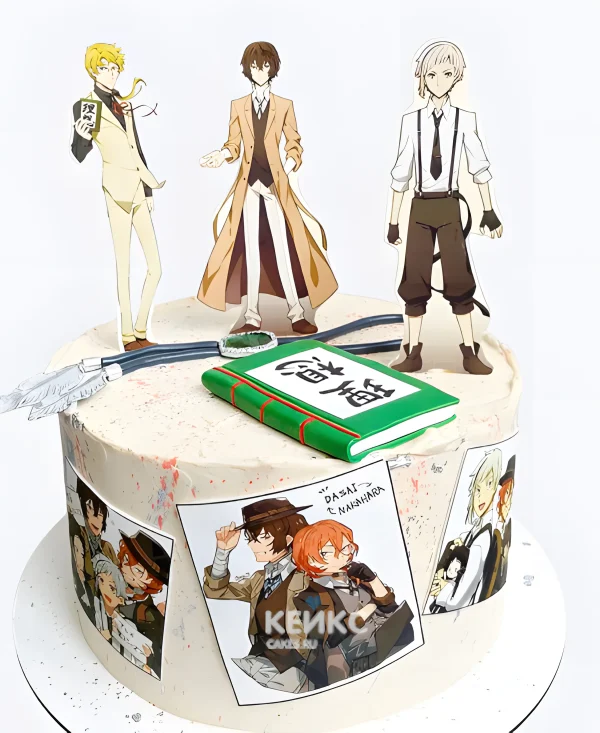 Торт аниме Великий из бродячих псов для мальчика Фото