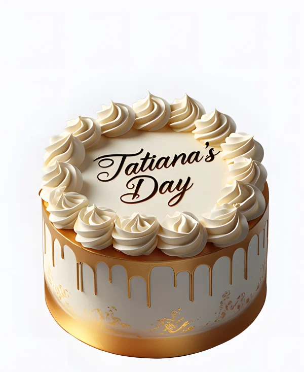 Кремовый торт на Татьянин день Фото