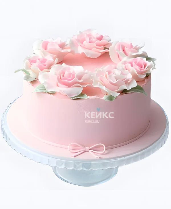 Круглый свадебный торт Изящность Фото