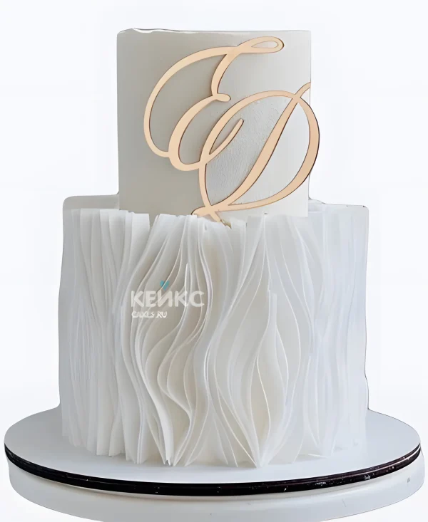 Круглый свадебный торт Минимализм Фото