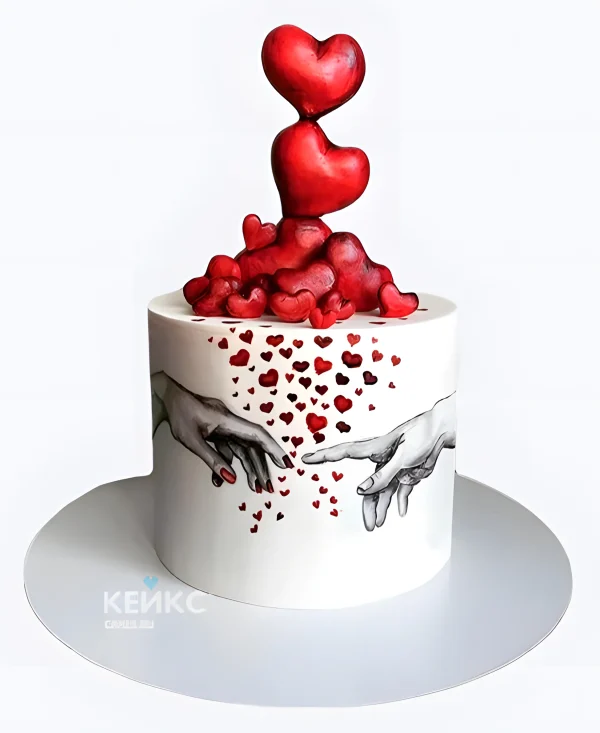 Круглый свадебный торт Руки Фото