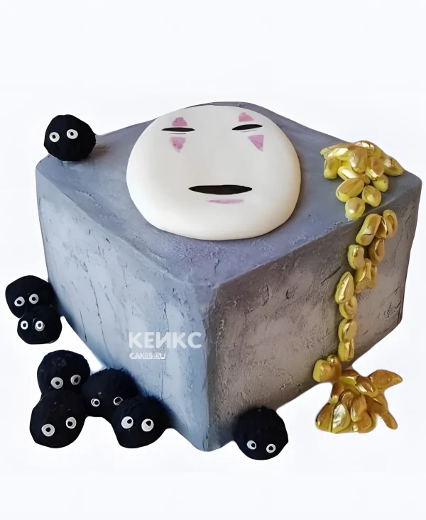 Квадратный торт на день рождения аниме Унесенные призраками Фото