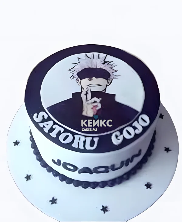 Лаконичный торт на день рождения аниме Магическая битва Фото