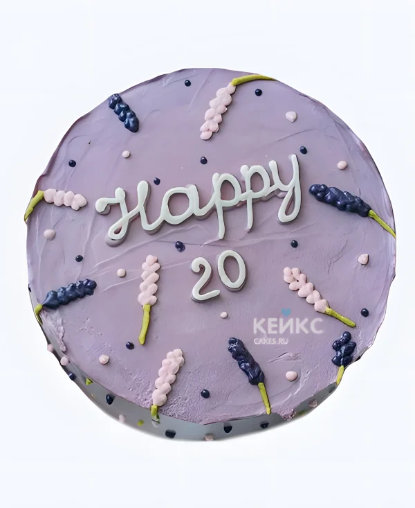 Лавандовый бенто-торт на 20 лет Фото