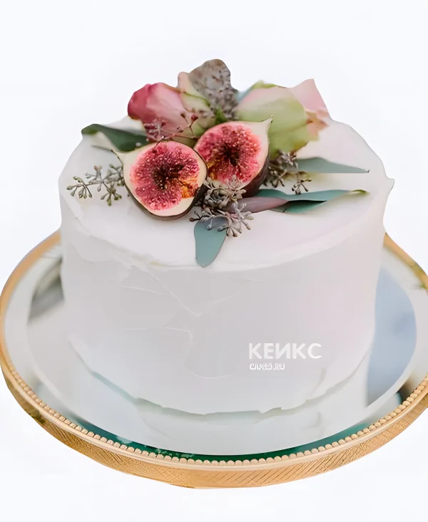 Маленький свадебный торт с инжиром Фото