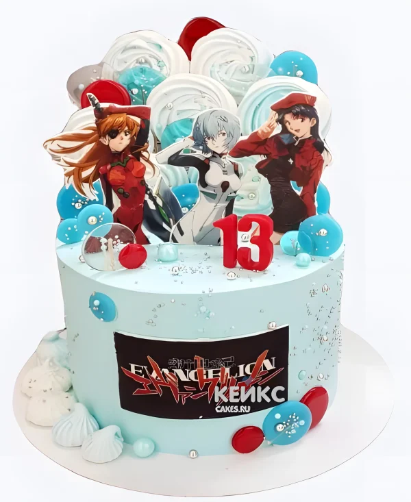 Торт для девочки в стиле Евангелион Фото