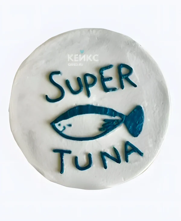 Минималистичный бенто-торт с рыбкой Фото