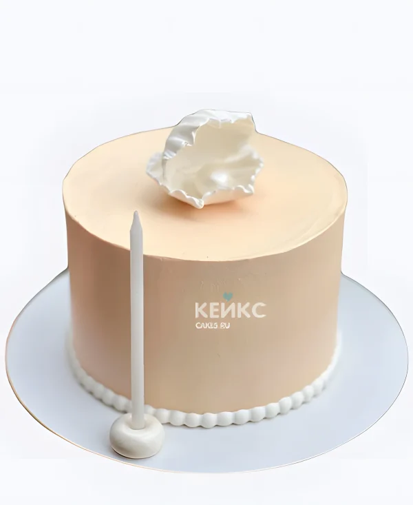 Минималистичный жемчужный свадебный торт Фото