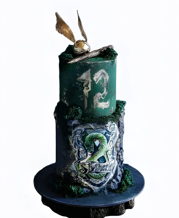 Тортик по Гарри Поттер со Слизерином Фото