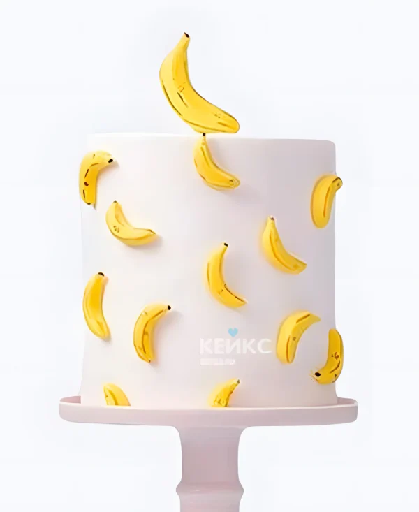 Недорогой детский торт Бананы Фото