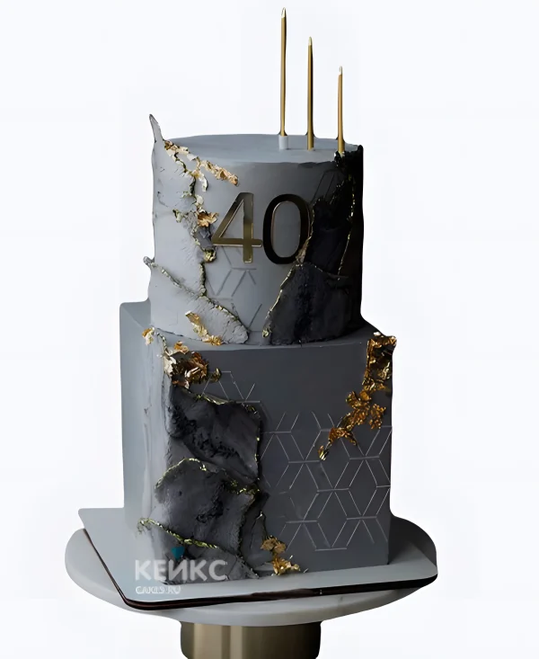 Необычный двухъярусный торт на день рождения Фото