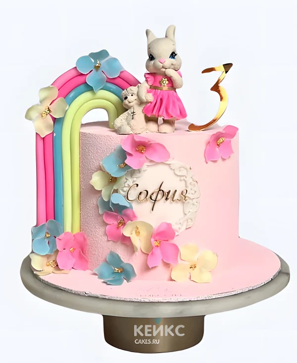 Нежный детский торт с мастикой Фото