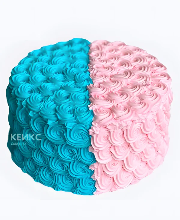 Нежный гендер-торт из крема Фото