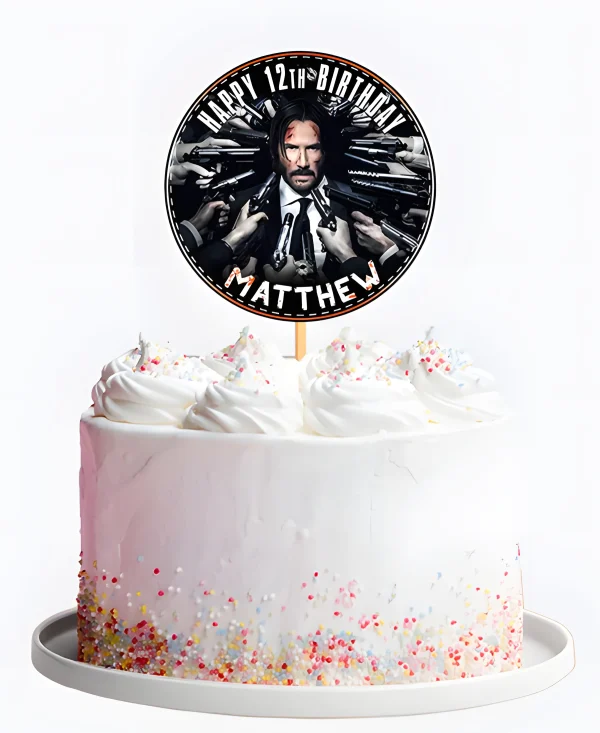 Нежный торт с топпером Джон Уик Фото