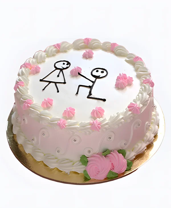 Нежный торт в стиле Ламбет на сватовство Фото