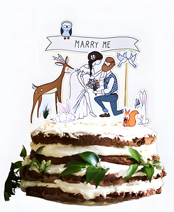 Оригинальный торт с открытыми коржами на сватовство Фото