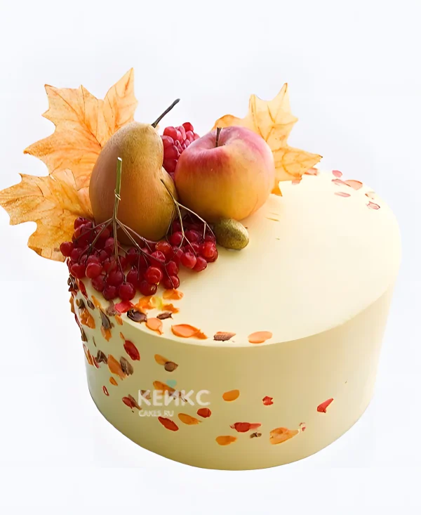 Простой осенний торт на свадьбу Фото