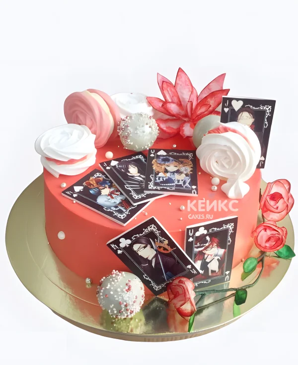 Персиковый торт в стиле аниме Темный дворецкий Фото