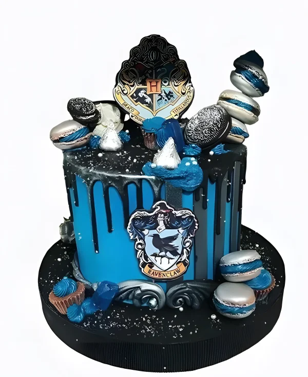 Тортик с макарунсами в стиле Когтевран Фото