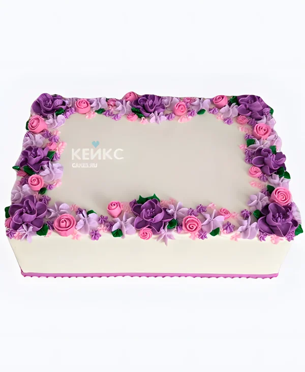 Прямоугольный торт на юбилей маме Фото