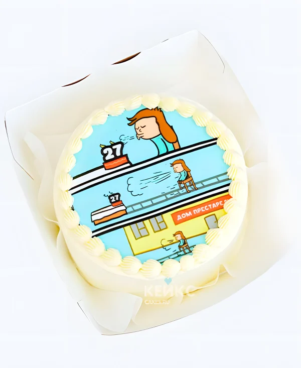 Прикольный бенто-торт на 30 лет с фотопечатью Фото