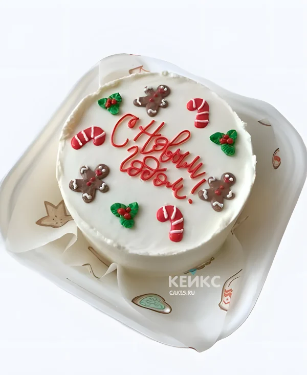 Новогодний бенто-торт с поздравлением Фото