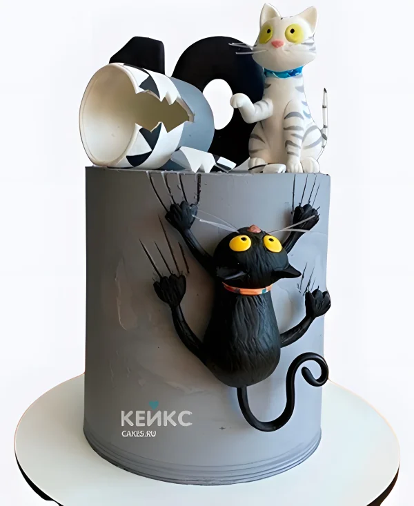 Прикольный торт девочке с котиками Фото