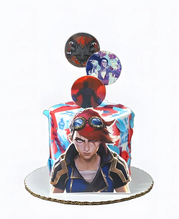 Разноцветный торт на день рождения Аркейн Фото