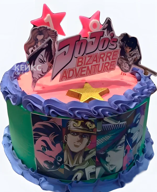 Разноцветный торт аниме Невероятные приключения ДжоДжо Фото