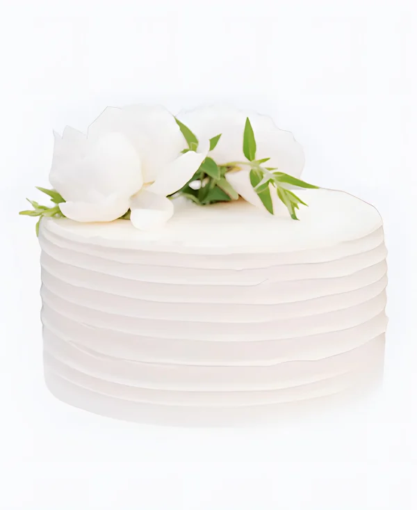 Рифленый торт Белый пион Фото