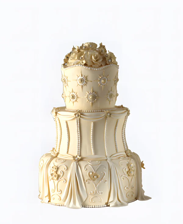 Роскошный трендовый торт на свадьбу Фото