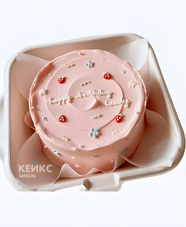 Розовый бенто-торт для дочки на 7 лет Фото