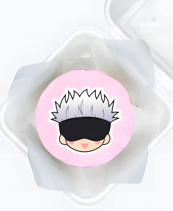 Розовый бенто-торт на день рождения аниме Магическая битва Фото