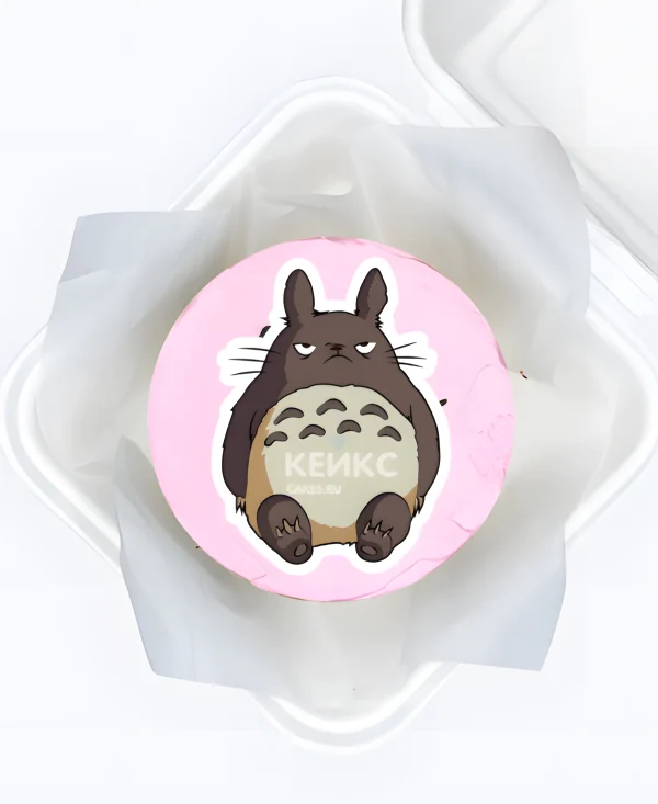 Розовый бенто-торт на день рождения аниме Мой сосед Тоторо Фото