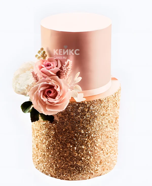 Розовый свадебный торт «Блеск» Фото