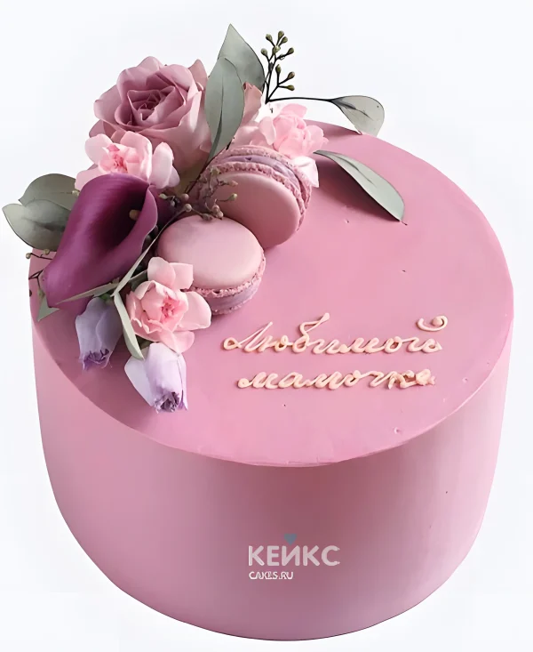 Розовый бенто-торт на день матери Фото