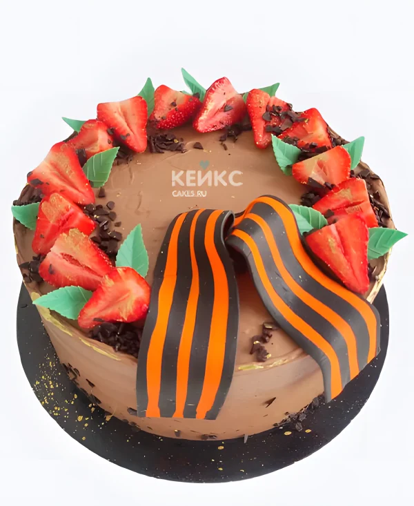 Шоколадный торт на День Победы Фото