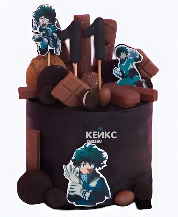 Шоколадный торт на день рождения аниме Моя геройская академия Фото