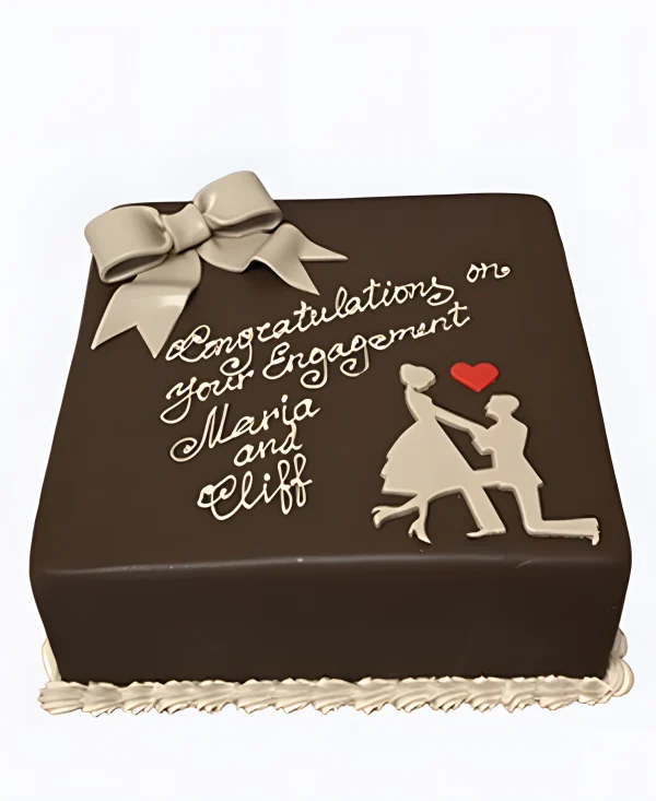 Шоколадный торт с бантиком на сватовство Фото