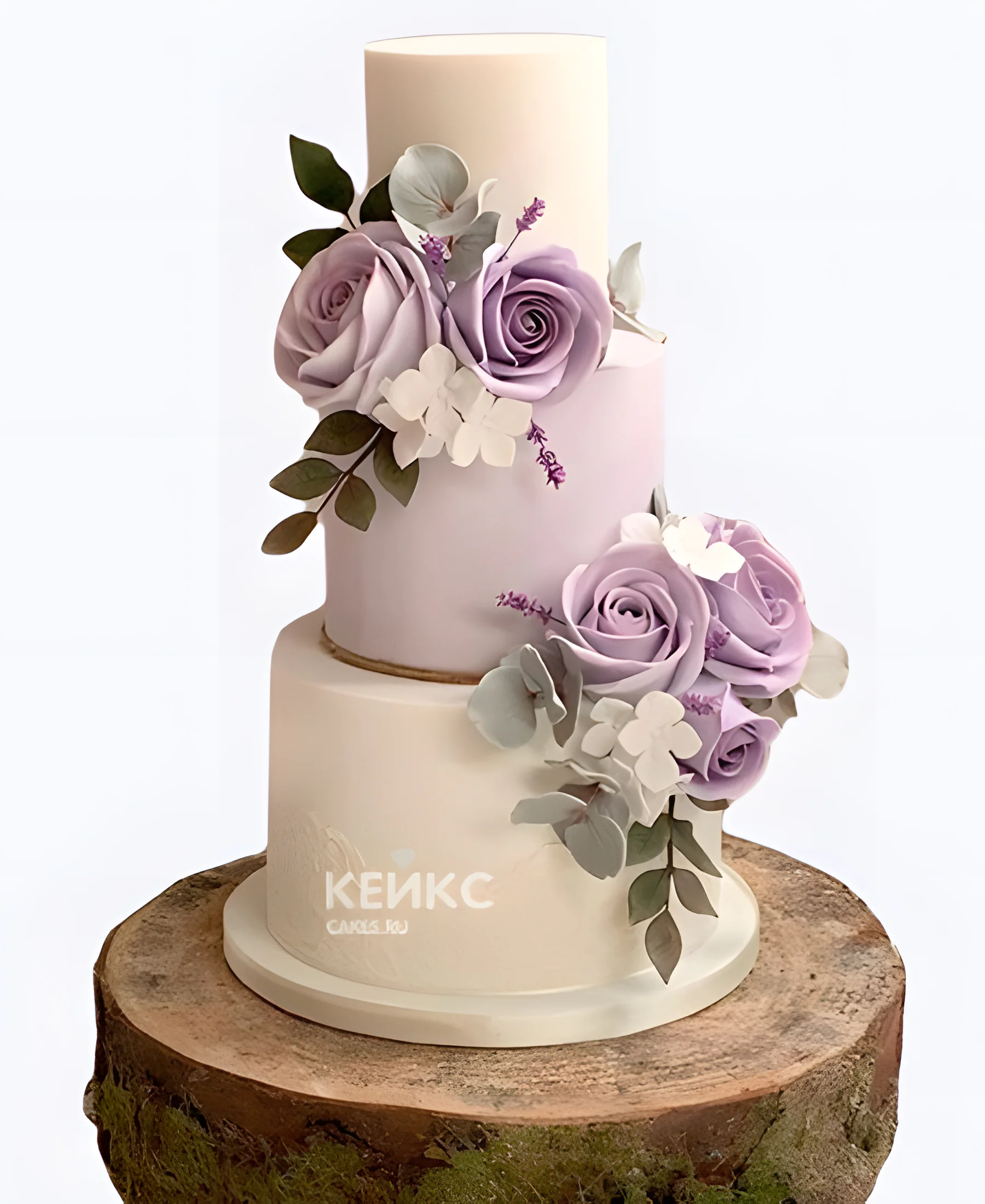 Сиреневый свадебный торт Букеты из роз Фото
