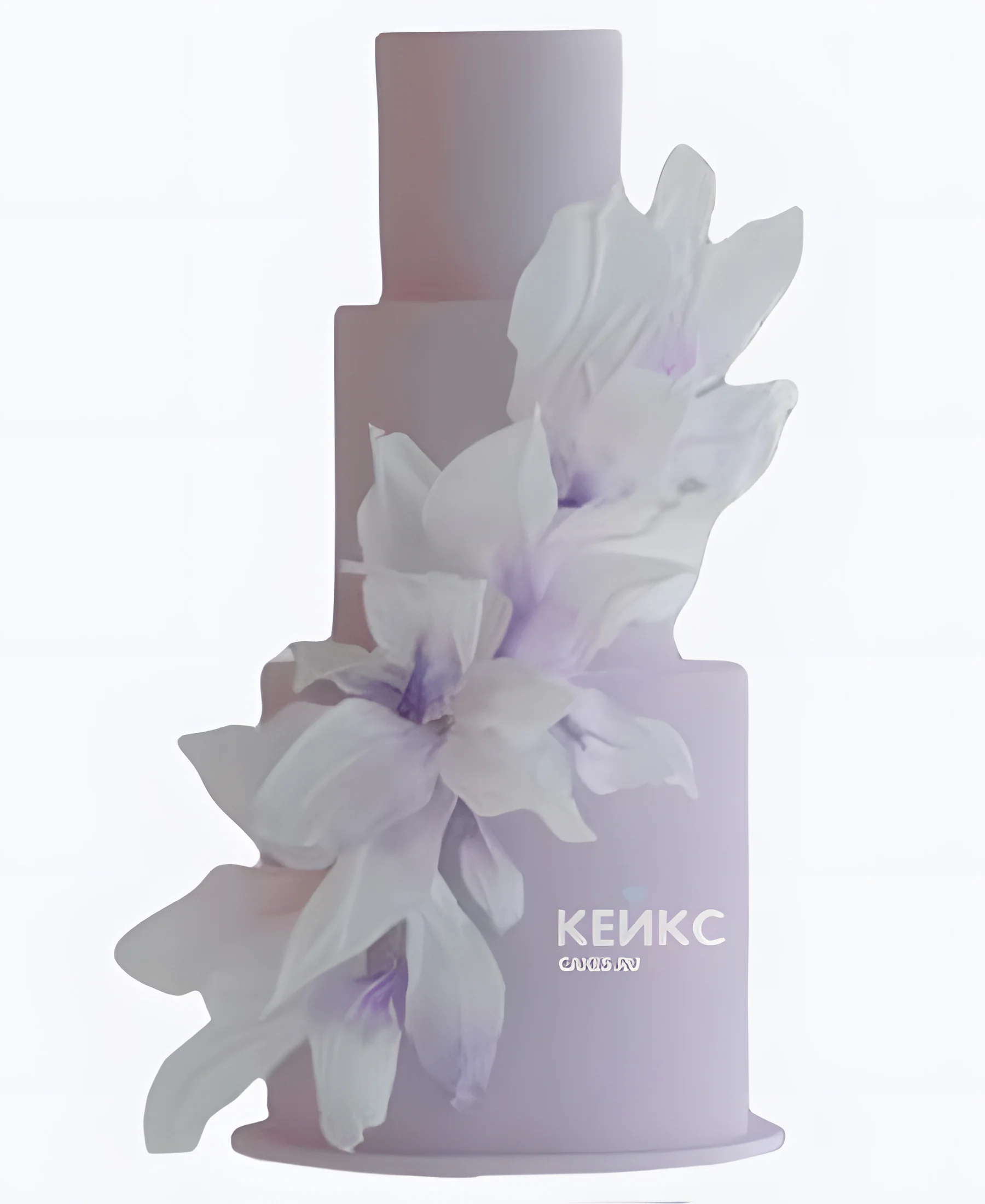 Сиреневый свадебный торт Пышные цветы Фото